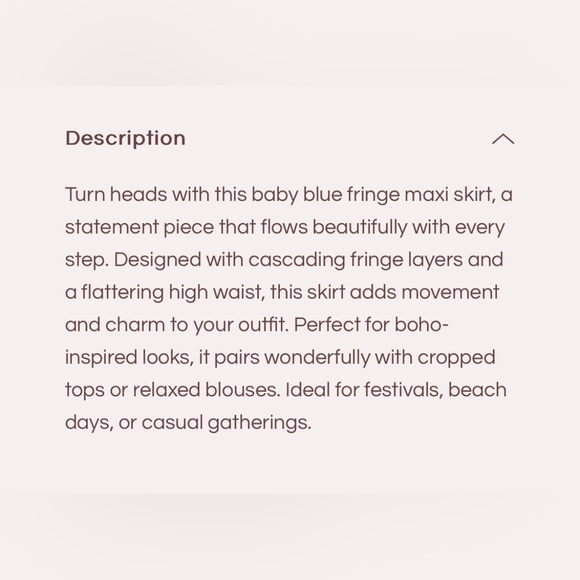 VENUS Light Blue Midi Skirt with Fringe - Picture 3 of 4